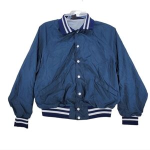 Aristo Jac Blue Bomber Jacket Ft Lewis Champions Mens L Lined SnapButton USA VTG